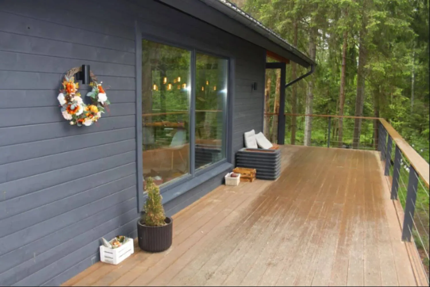 Newly resurfaced wood deck attached to a home in Eugene, Oregon